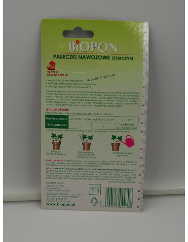 Pałeczki nawozowe 'STORCZYKI' - BIOPON 20szt