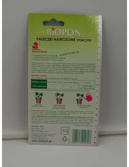 Pałeczki nawozowe 'STORCZYKI' - BIOPON 20szt