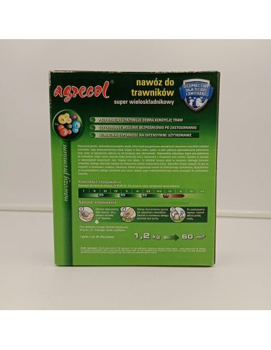 Nawóz do trawników super wieloskładnikowy - Agrecol 1,2 kg 