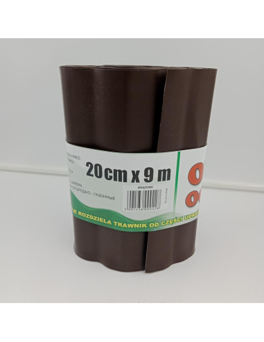 Obrzeże trawnikowe 20cm x 9mb faliste brązowe