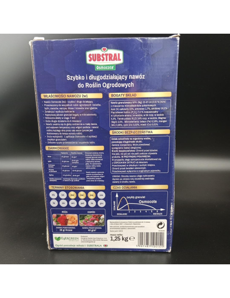 Szybko i długodziałający nawóz do Roślin Ogrodowych- SUBSTRAL Osmocote 1,25 kg