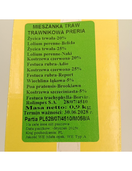 Mieszanka traw Preria 0,9 kg - karton